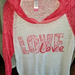 Hooded leight weight long sleeve tee